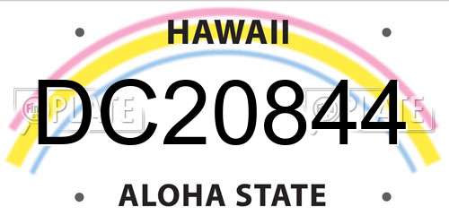 DC20844 Hawaii License Plate