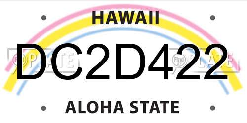DC2D422 Hawaii License Plate