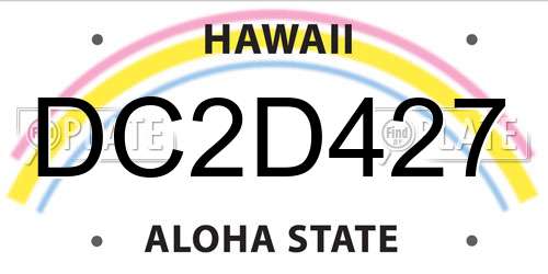 DC2D427 Hawaii License Plate