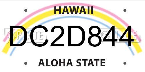 DC2D844 Hawaii License Plate