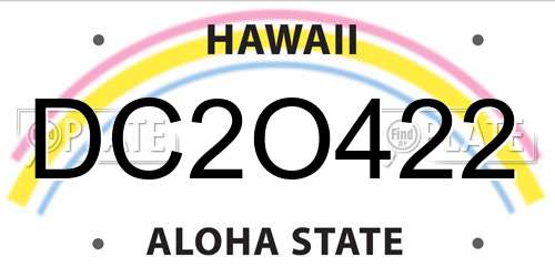 DC2O422 Hawaii License Plate