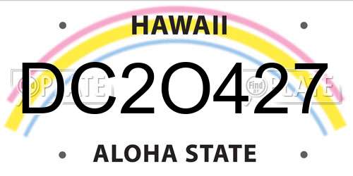 DC2O427 Hawaii License Plate