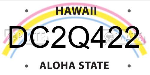 DC2Q422 Hawaii License Plate