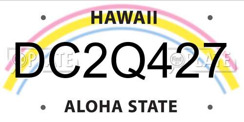 DC2Q427 Hawaii License Plate