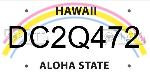 DC2Q472 Hawaii License Plate