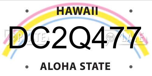 DC2Q477 Hawaii License Plate