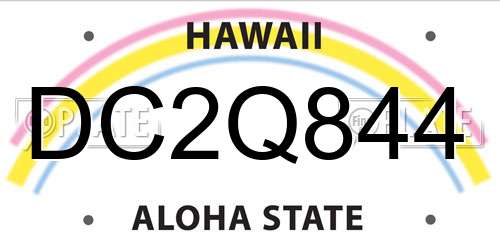 DC2Q844 Hawaii License Plate