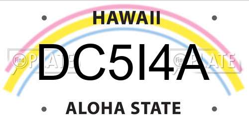 DC5I4A Hawaii License Plate