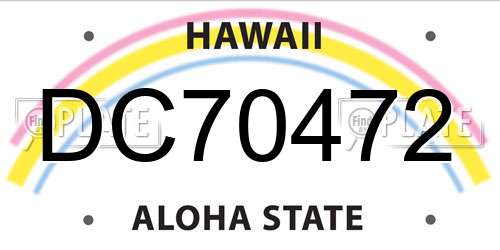 DC70472 Hawaii License Plate