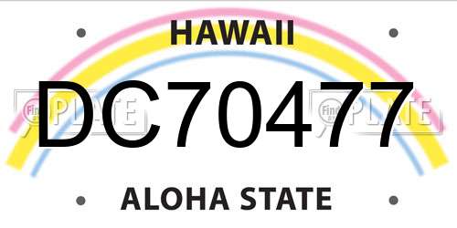 DC70477 Hawaii License Plate
