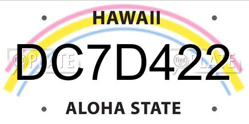 DC7D422 Hawaii License Plate
