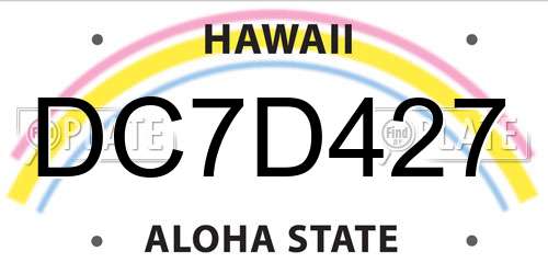DC7D427 Hawaii License Plate