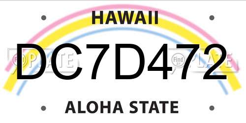 DC7D472 Hawaii License Plate
