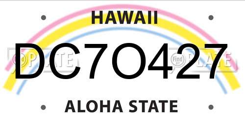 DC7O427 Hawaii License Plate
