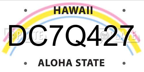 DC7Q427 Hawaii License Plate