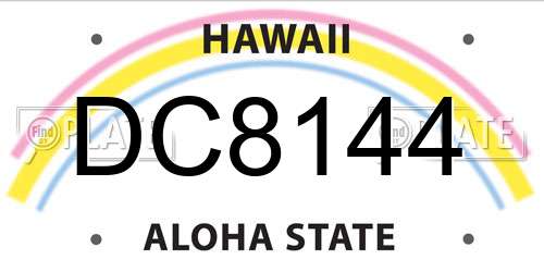 DC8144 Hawaii License Plate