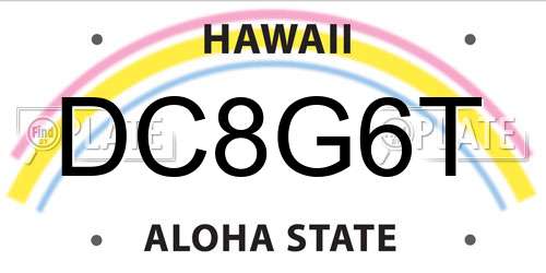 DC8G6T Hawaii License Plate
