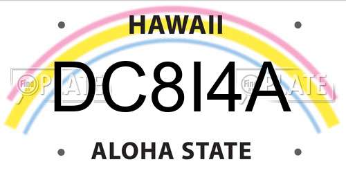 DC8I4A Hawaii License Plate