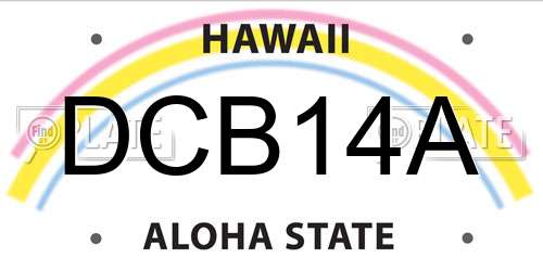 DCB14A Hawaii License Plate