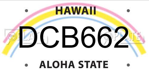 DCB662 Hawaii License Plate