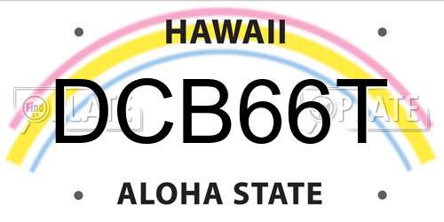 DCB66T Hawaii License Plate
