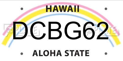 DCBG62 Hawaii License Plate