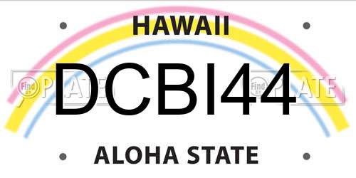 DCBI44 Hawaii License Plate
