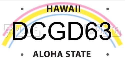 DCGD63 Hawaii License Plate