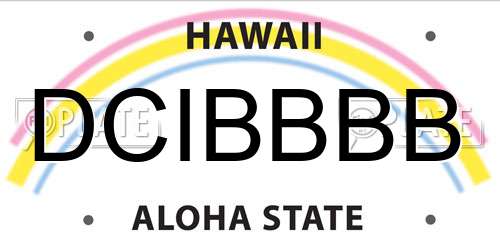 DCIBBBB Hawaii License Plate