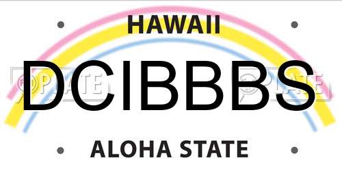 DCIBBBS Hawaii License Plate