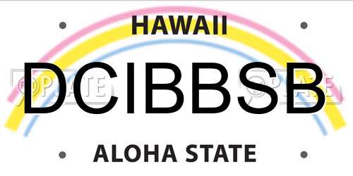 DCIBBSB Hawaii License Plate