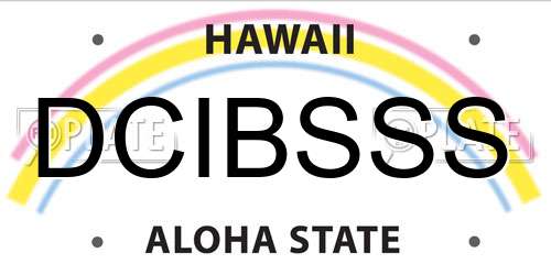 DCIBSSS Hawaii License Plate