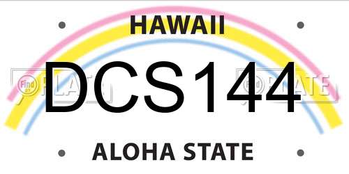 DCS144 Hawaii License Plate