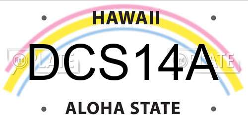 DCS14A Hawaii License Plate