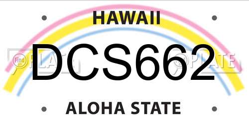 DCS662 Hawaii License Plate