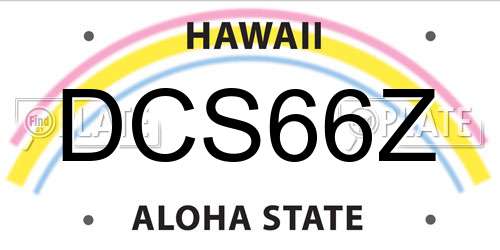 DCS66Z Hawaii License Plate