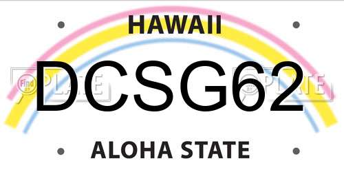 DCSG62 Hawaii License Plate