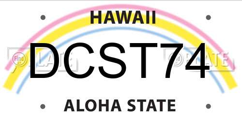 DCST74 Hawaii License Plate