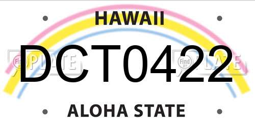 DCT0422 Hawaii License Plate