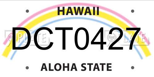 DCT0427 Hawaii License Plate