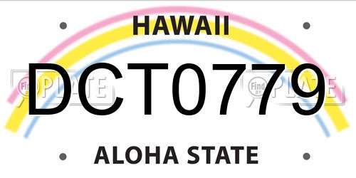 DCT0779 Hawaii License Plate