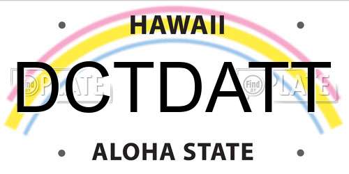 DCTDATT Hawaii License Plate