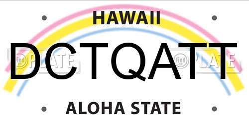 DCTQATT Hawaii License Plate