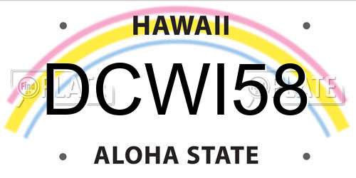 DCWI58 Hawaii License Plate