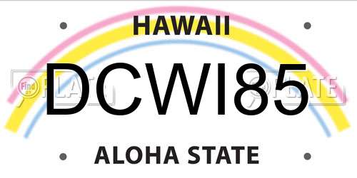 DCWI85 Hawaii License Plate