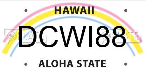 DCWI88 Hawaii License Plate