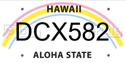 DCX582 Hawaii License Plate