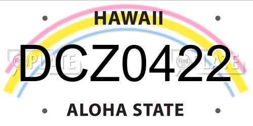 DCZ0422 Hawaii License Plate