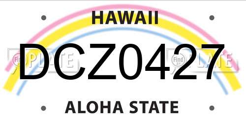 DCZ0427 Hawaii License Plate