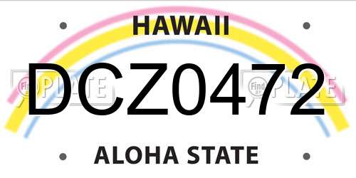DCZ0472 Hawaii License Plate